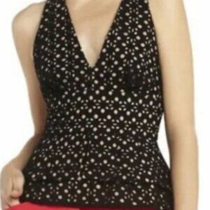 BCBGMaxAzria Eyelet Halter Top M